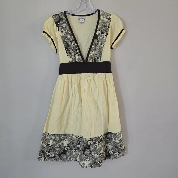 Forever 21 Vtg Womens Y2k Yellow‎ Dress Size Small Babydoll Cottagecore - Picture 2 of 7